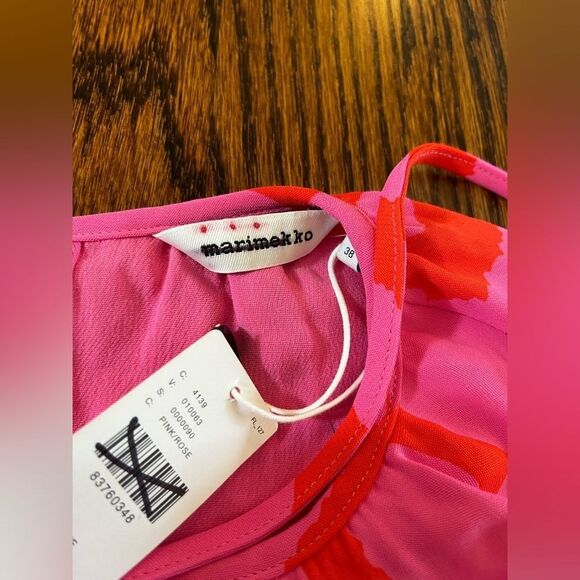 By Anthropologie Marimekko Majolika Unikko Midi Dress size 8 retail $375 - Picture 6 of 8